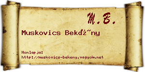 Muskovics Bekény névjegykártya